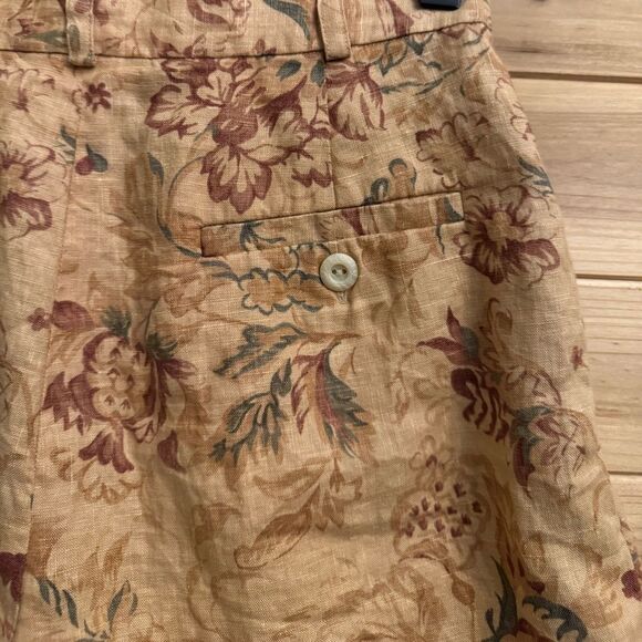Vintage Lauren Ralph Lauren Size Small High Rise Linen Floral Print Short - Picture 7 of 9